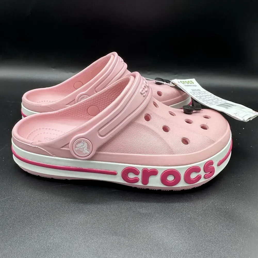 Kids Juniors Crocs Pink Bayaband Clog K Size 1 (j1) Comfort Shoes 205100-606 NEW